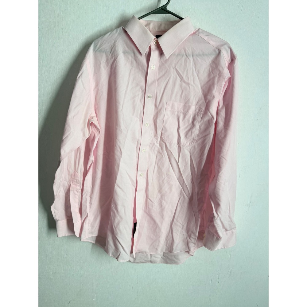 Jos. A. Bank Traveler Slim Fit Pink Dress Shirt Mens 16.5 33 Cotton Button Down